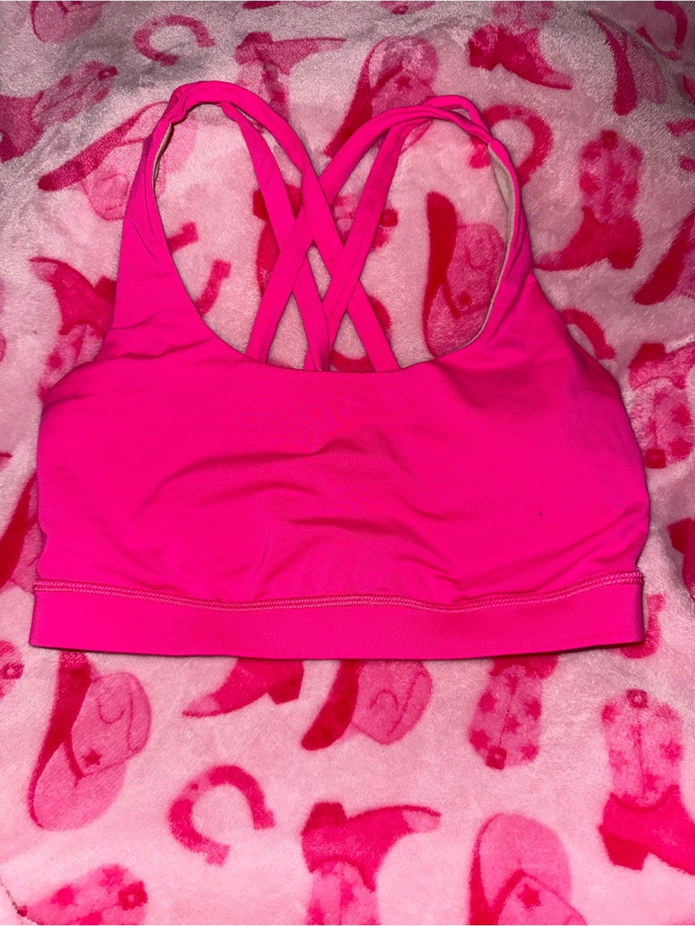 lululemon athletica Bright Hot Pink Crisscross Sports Bra